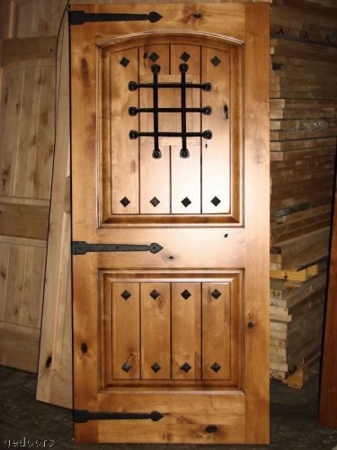 Knotty alder entry door 36&#034; x 80&#034; prehung front wood doors stain finsh for sale