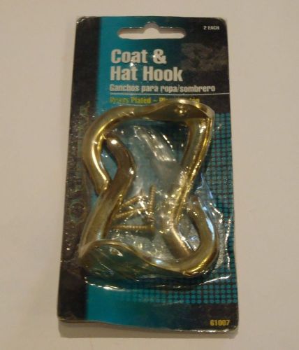 ULTRA Hardware 61007 Coat / Hat Hooks Brass Plated 2 for 1 bid - NEW
