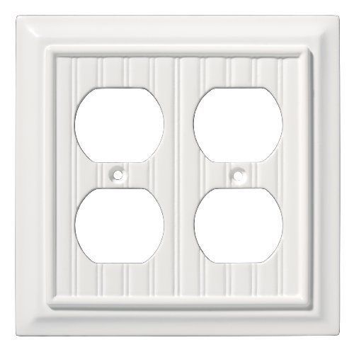 Brainerd 126468 Beadboard Double Duplex Wall Plate / Switch Plate / Cover  White