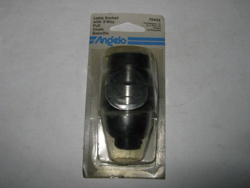 Angelo 70432 Lamp Socket With 3-Way Pull Chain Bakelite, New