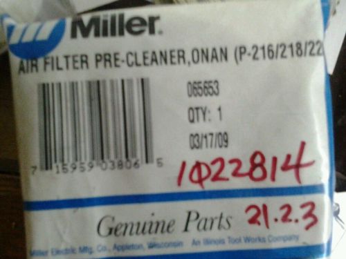 Miller air filter pre-cleaner 065653