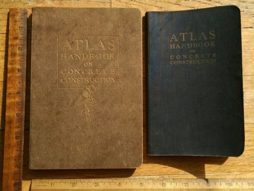 2 nice 1920&#039;s atlas cement books concrete construction bridge forms home rare for sale