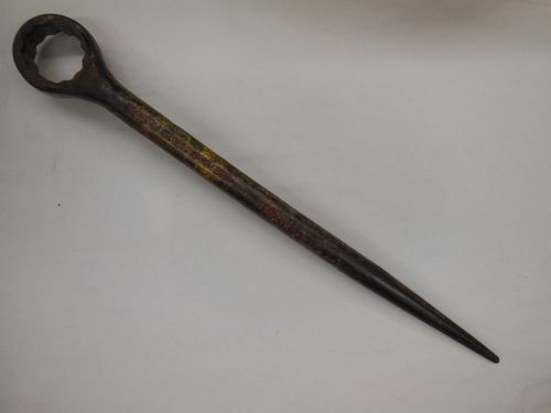 Antique 2 3/16&#034; spud wrench huge size 26&#034; long by plumb iron worker tool 8 lbs. for sale