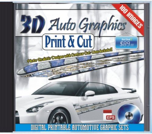 Sexy 3D Automotive Graphics Print &amp; Contour Cut / Factory Sealed Disc $89 Val NR