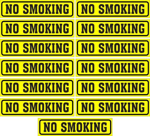 LOT OF 13 GLOSSY STICKERS, &#034;NO SMOKING&#034;, FOR INDOOR OR OUTDOOR USE
