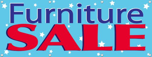 Furniture sale sign banner 3x8 ft multi color new 96in x 36in for sale