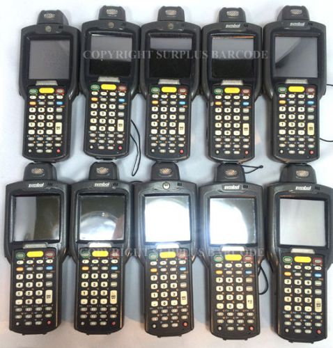 Lot of (10) motorola symbol mc3090-ru0ppbg00wr laser wireless barcode scanners for sale