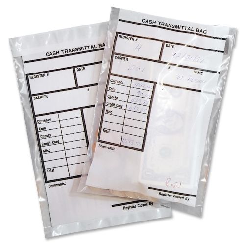Mmf cash transmittal bag - 9&#034; x 6&#034; - 2.75 mil thickness - 500/box - clear for sale