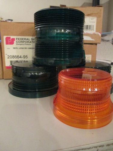 Federal Signal Corp replacment lense covers lot green and amber 4 light covers