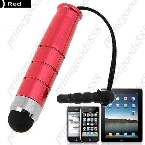 2 in 1 Bullet Stylus Touch Pen dust Plug sale cheap discount low Red