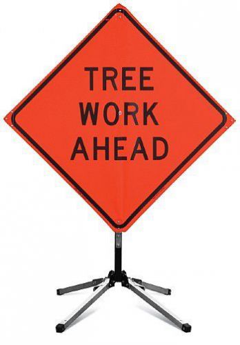 Fred marvin 36&#034; tree work ahead sign with collapsible stand for sale