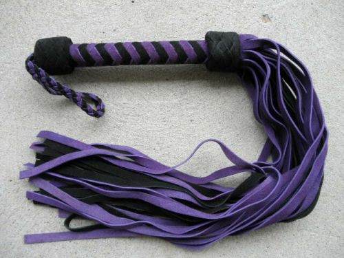 NEW PURPLE 36 Tail Suede Leather Flogger  WHIP CAT - HORSE TRAINING TOOL