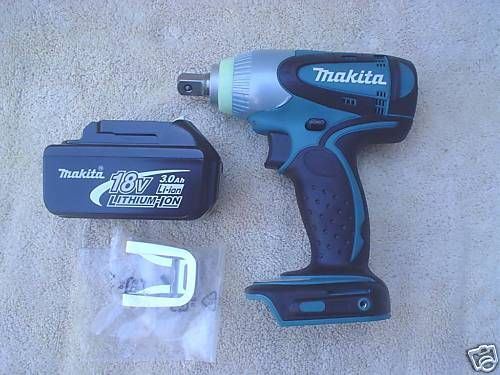 New Makita 18 Volt BTW251  1/2 &#034; Cordless Impact Wrench,BL1830 Battery 18V LXT Drill