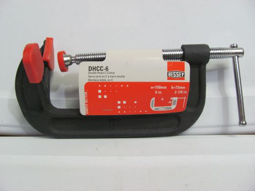 New bessey dhcc-6 c clamp double head 6&#034; 2-7/8&#034; deep black 2 jaw alloy case fram for sale