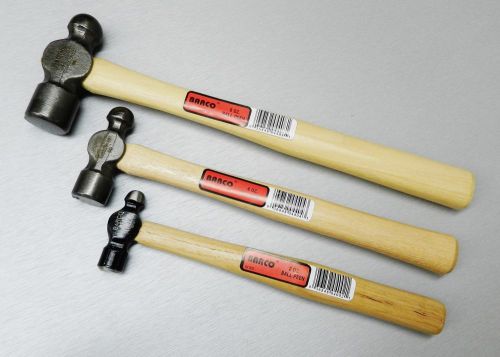 BALL PEEN HAMMER SET of 3 HAMMERS 2oz - 4oz - 8oz  MADE IN USA PREMIUM QUALITY