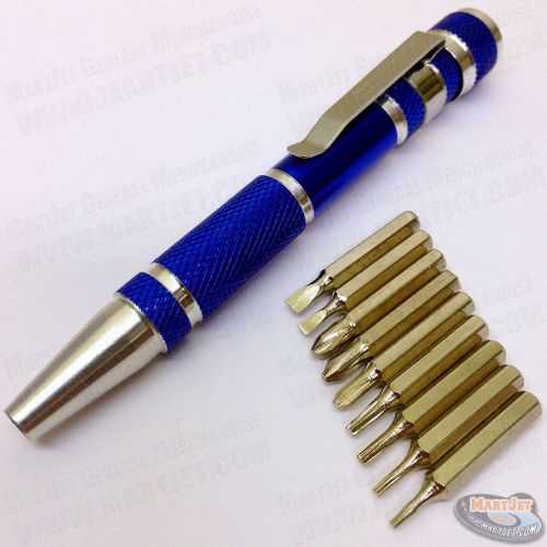 10pc Precision Pocket Screwdriver Pen Bit Set Torx Star Phillips Repair Tool Kit