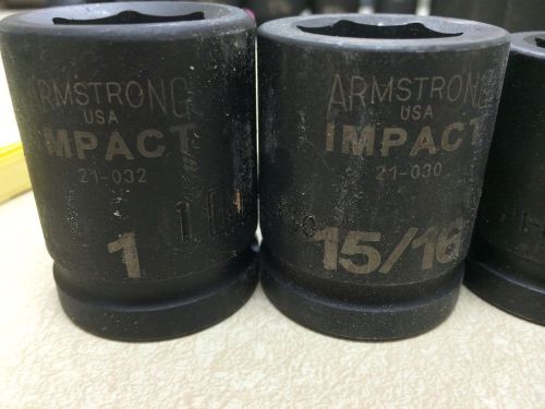 Armstrong 3/4&#034; drive impact socket set for sale
