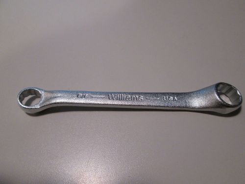 VINTAGE 9723 WILLIAMS SHORT DOUBLE OFFSET 12PT. WRENCH 3/8&#034; X 7/16&#034;