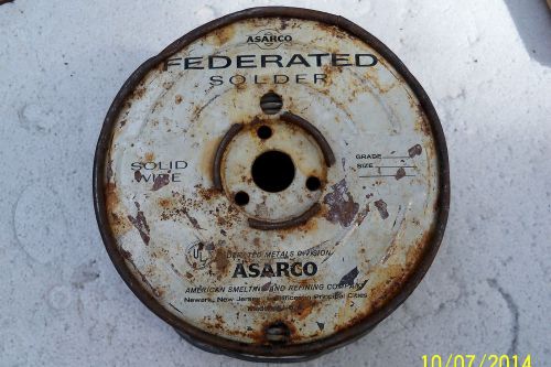 Vtg large wire solder solid wire federated arasco 25 lbs + 60/40 or 50/50? for sale