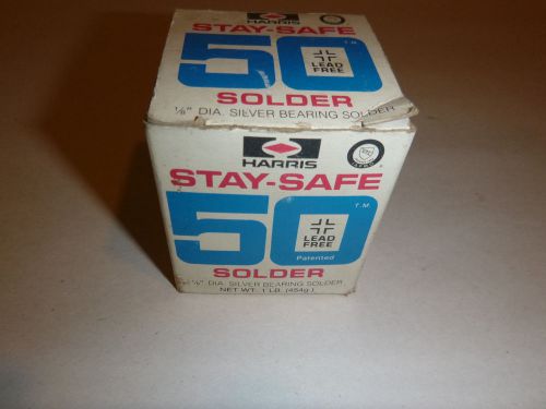 HARRIS STAY-SAFE 50 SILVER  1/8&#034; BEARING  SOLDER LEAD FREE 16oz. 1lb.