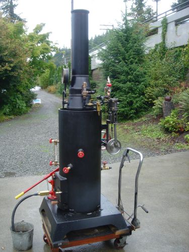 Live steam boiler with engine flyball governor whistle pump coal off grid for sale
