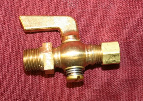 1/4 compression 1/4 npt brass drain pet cock shut off valve fuel gas pipe thread for sale