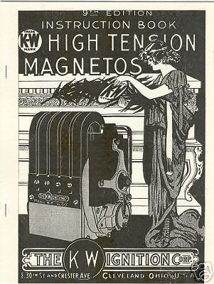 K-w high tension magneto instruction book model h, hk ht htk hts parts list for sale