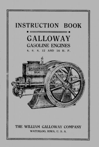 Galloway 4,6,8,12,and 16 hp instructions and parts book for sale