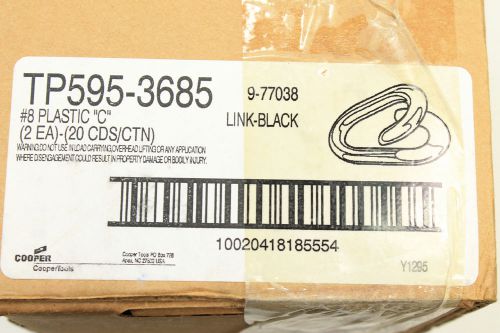 2 pc cooper tools campbell black plastic #8 &#034;c&#034; connecting links (20 pk) for sale