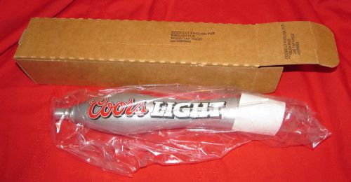 COORS LIGHT ENGLISH PUB WOOD SILVER METAL BEER TAP HANDLE 11 1/2&#034; TALL--NEW
