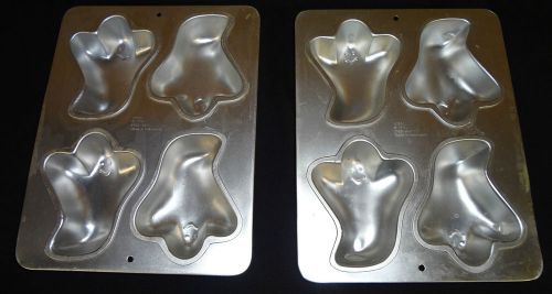 Hd lot of 2 commercial &#034;wilton&#034; aluminium  cake mold happy ghost baking pan for sale