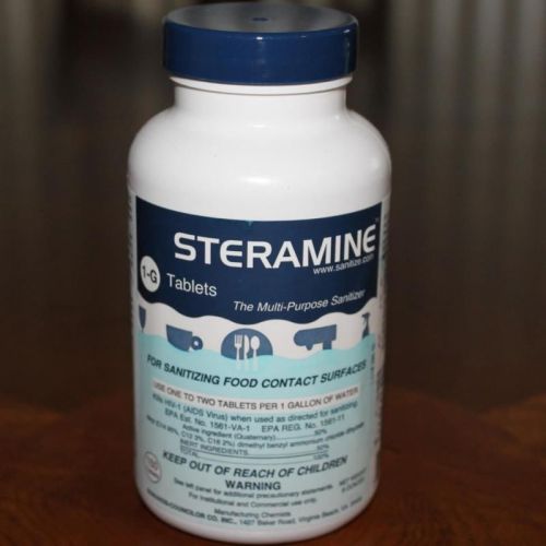 Steramine sanitizer sanitizing tablets bottle sanitab for sale