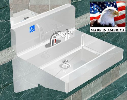 ADA NSF 1 STATION WASH UP SINK ELECTRONIC FAUCET, HEAVY DUTY 304 STAINLESS STEEL