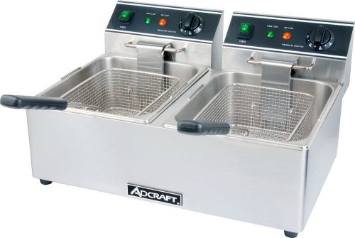 Commercial DOUBLE Electric Deep Fryer 120V Adcraft DF-6