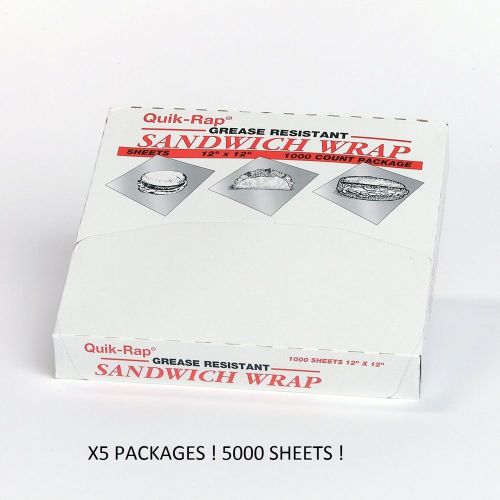 1000 Dixie Quick Rap Grease resistant sandwich paper 1000 count ! NEW !