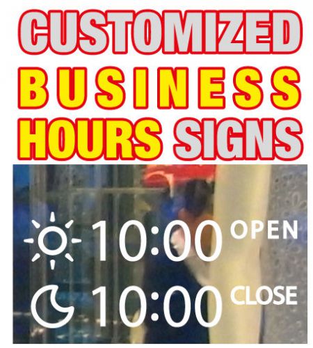 BS-001 BUSINESS HOURS WINDOW SIGN Store Hours 11.8?x5?