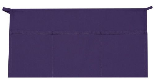 3 Pocket Waist Apron Purple Waiter Waitress Bar Staff Craft Made in USA New