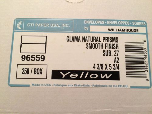 Glama Natural Prisms Smooth Finish Envleopes A2 4-3/8 x 5-3/4 YELLOW qty 250