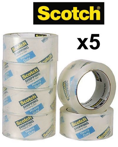 Lot of x5 scotch 3m premium shipping / packaging tape rolls ~ heavy duty! 3.1mm for sale