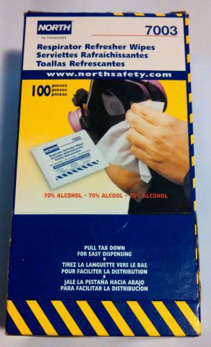 New but Opened Box of 100 North by Honeywell Respirator Refresher Wipes - 7003.