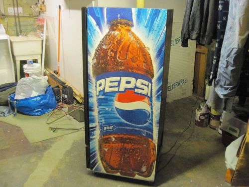 PEPSI Refrigerator Cooler Beverage Air Used 54 Inches Height Lighted WORKS!