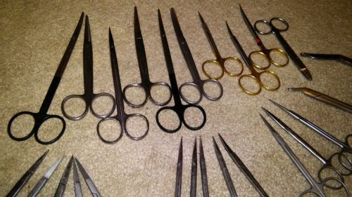 MILTEX SCISSORS MIXED LOT OF 15. STAINLESS