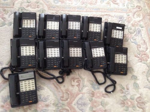 Lot of 11 Panasonic KX-T7020 Black Hybrid System Telephones for refurb