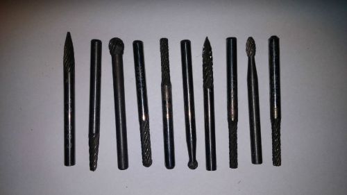 10x 1/8&#034; Grobet Tungsten Carbide Rotary Burr Engraving Bits