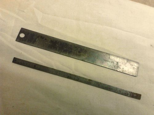 2 vtg machinist tools rulers l.s.s  starrett no 303 tempered no 4 and general 6&#034; for sale