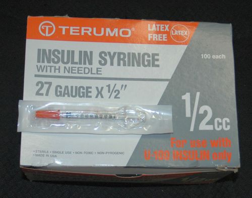 46 Terumo U100 Syringe U-100 1/2cc. 27g Sterile Individually Sealed