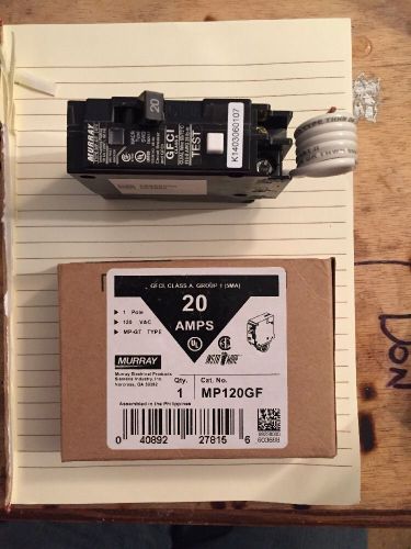 NEW Murray MP120GF 20-Amp 1 Pole 120-Volt Ground Fault Circuit Interrupter