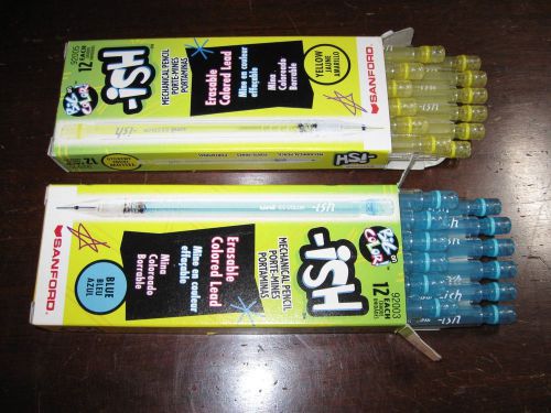 Sanford -ish Mechanical Pencils - 3 Boxes of 12 - 0.5 lead - Blue &amp; Yellow
