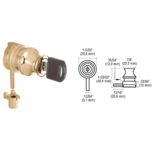 CRL Gold Plated Keyed Alike Plunger Lock for 3/8&#034; Glass