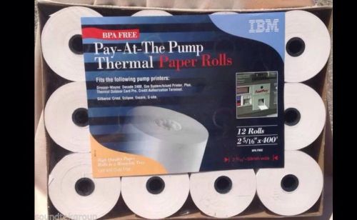 12+2 rolls of IBM Pay-At-The-Pump Thermal Paper Rolls. BPA Free. Fast Shipping!